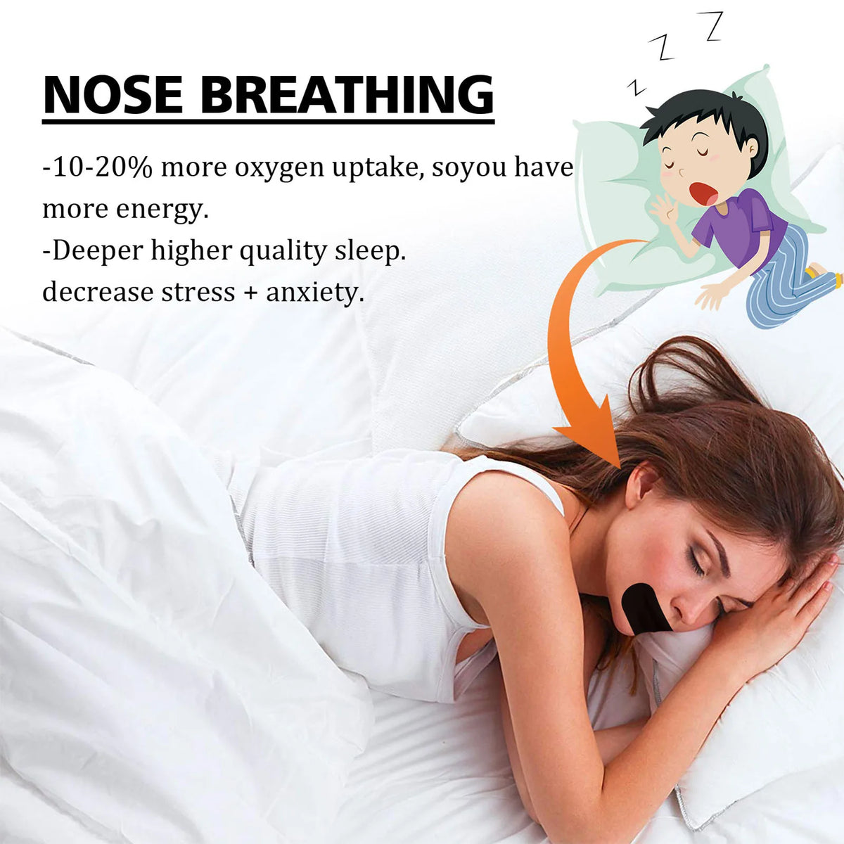 60Pcs Gentle Mouth Tape for Sleep - Keep Your Mouth Closed and Prevent Snoring for a Restful Night